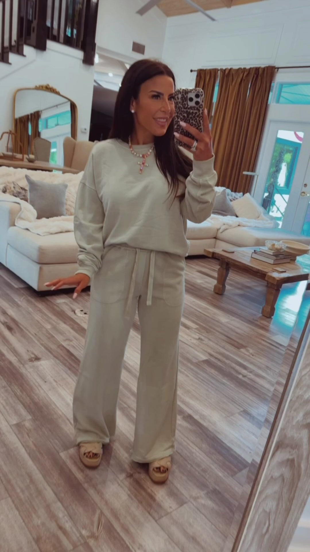 Light Green Ultra Soft Flare Joggers