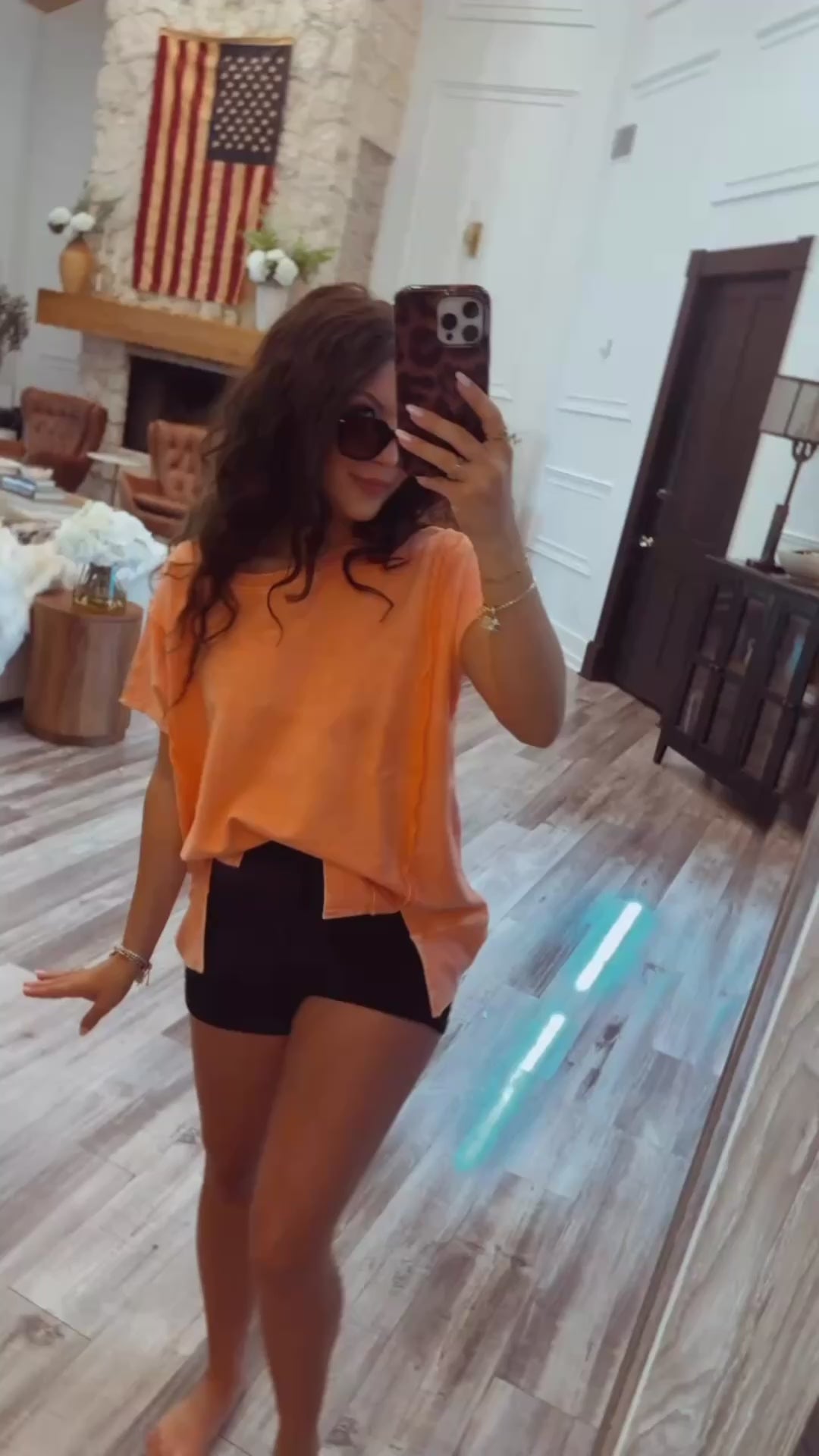 Ultra Soft Coral Acid Wash Oversize Top