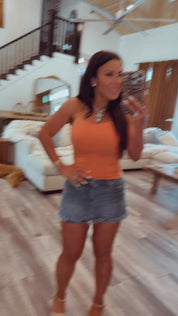 Heaven Soft Orange Thin Strap Tank