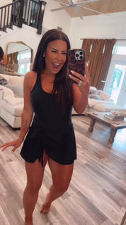Sassy And Chic Black Bathing Suit Dress One Piece