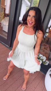 Sassy Sage Green Twirl Athletic Dress With Shorts and pocket