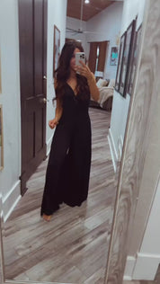Black Twist Front Tank Jumpsuit