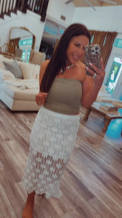 Sassy White Lace Maxi Skirt