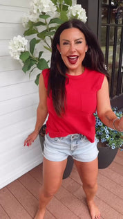 Ultra Soft Red Stretch Tank
