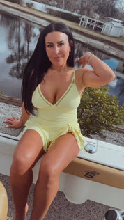 Chic and Sassy Yellow Swim  Dress
