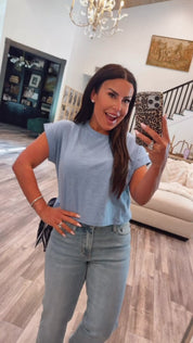 Everyday Ultra Soft Cropped Blue Top