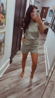Ultra Sage Green Tank Romper