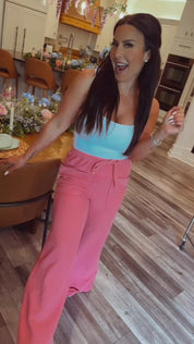 Rae Mode Butter Soft Pink Waffle Knit Joggers