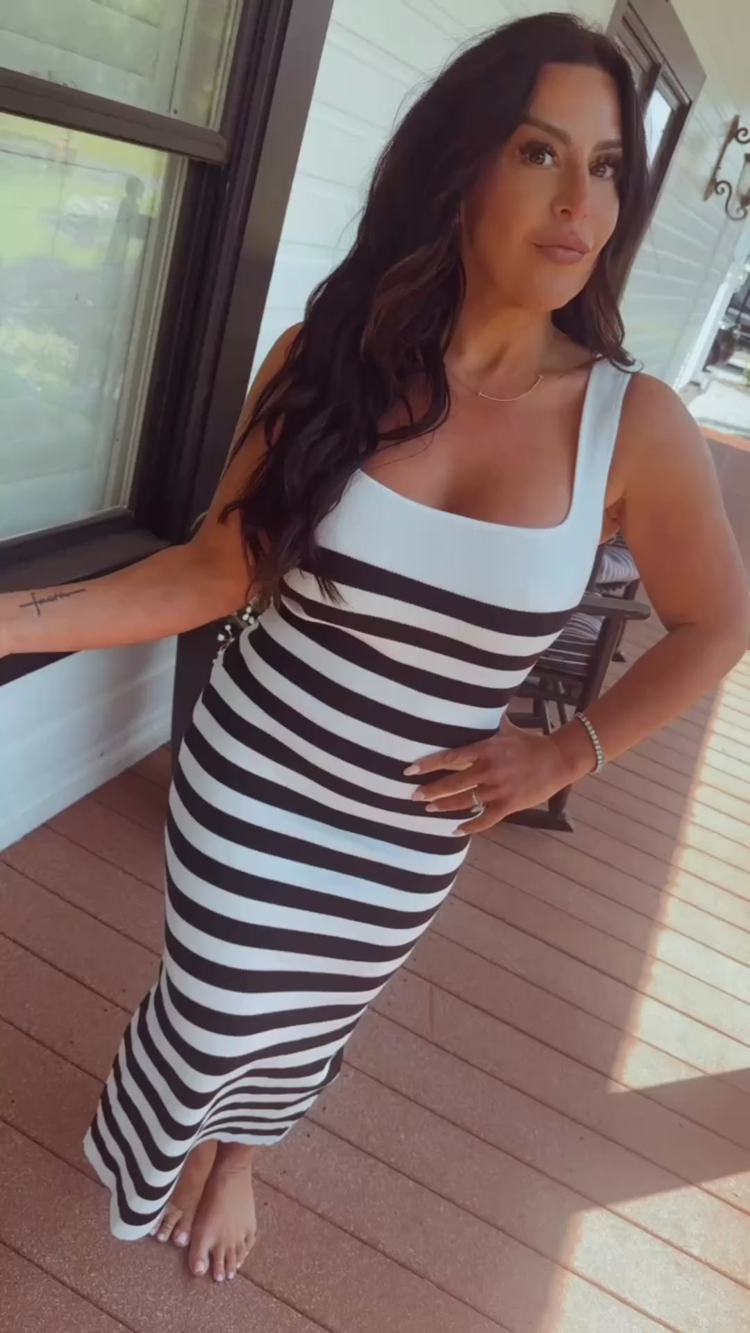 Stich and Co Chic Black and White Stripe Dress