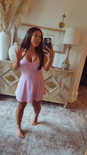 Sassy Baby Pink Athletic Dress With Shorts
