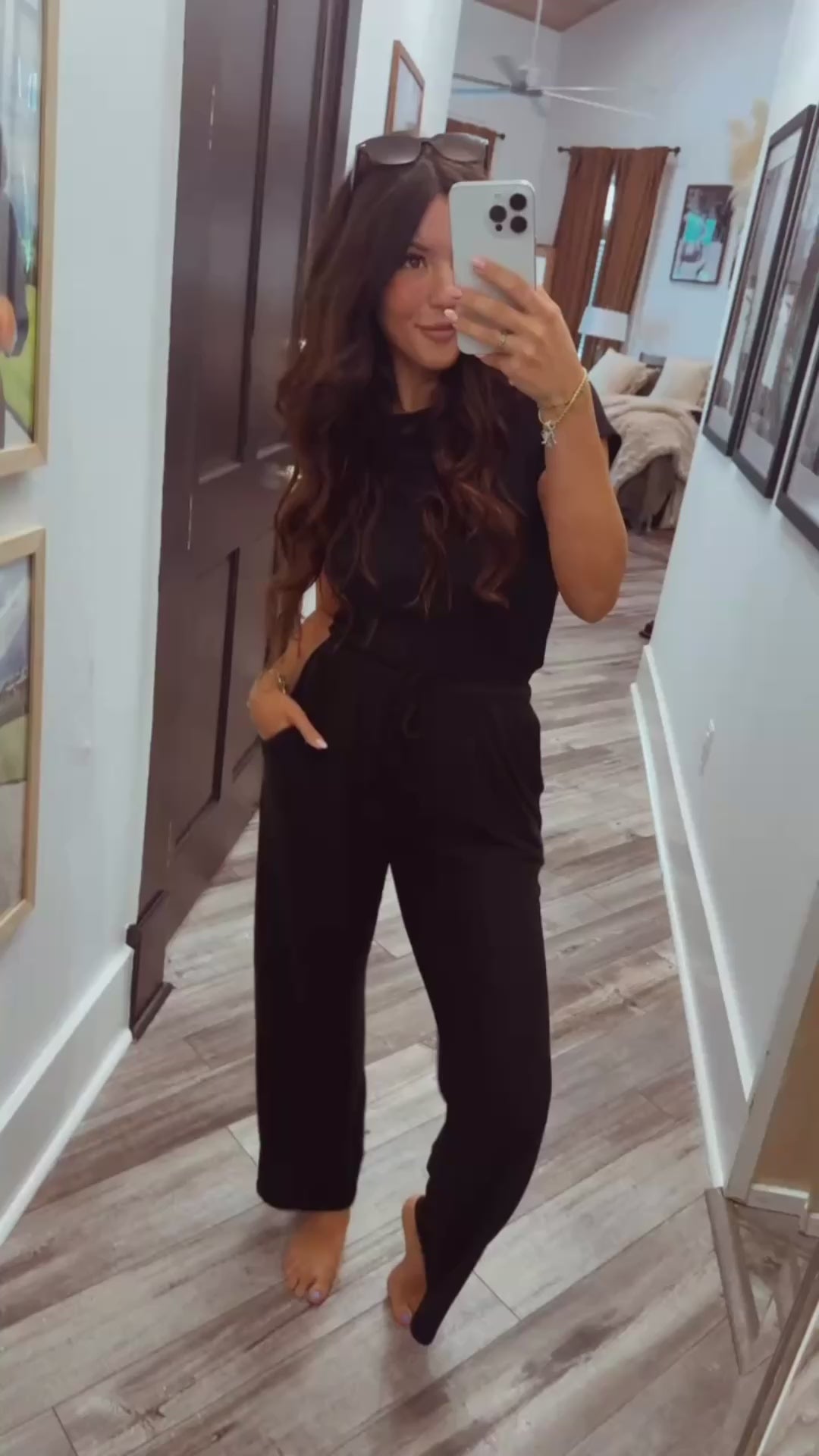 Black Ribbed Ultra Stretch Short Sleeve Top