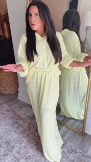 Chic Textured Yellow Long Sleeve Top  Cozy Co