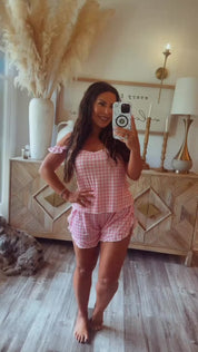 Pink and White Gingham Ultra Soft Lounge Set