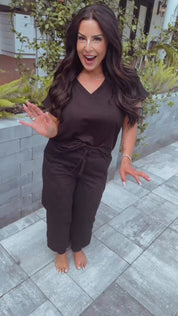 Black Quilted Luxe Joggers