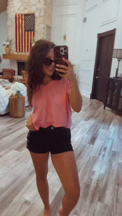 Heaven Soft Pink Cropped Vneck Top