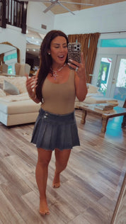 Risen Sassy Raw Hem Denim Skort