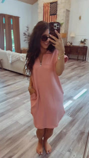 Heaven Soft Pink 1/4 Zip Dress