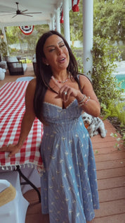 Blue and Daisy Chic Lace Up Tank Dress