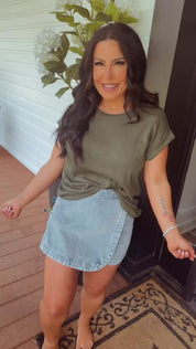 Light Blue Chic Denim Skirt