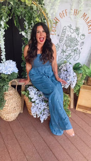 Denim and Hearts Smocked Bust Jumpsuit