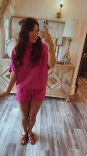Ultra Soft Fuchsia Jogger Shorts