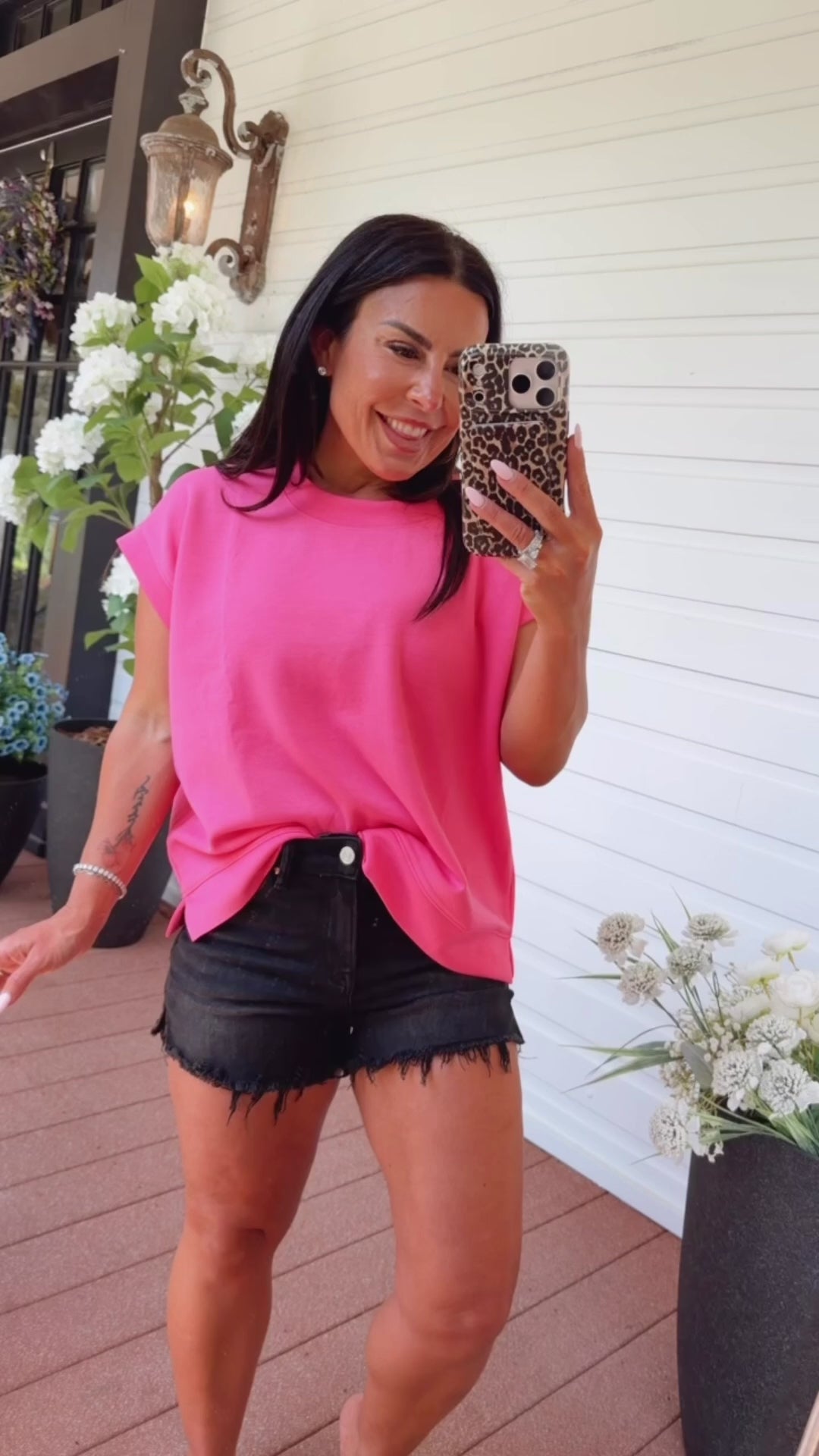 Ultra Soft Pink Short Sleeve Scuba Top