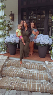 Dark Olive Ultra Soft Cap Sleeve Jumpsuit