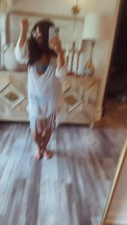 Chic White Fringe Cover Up