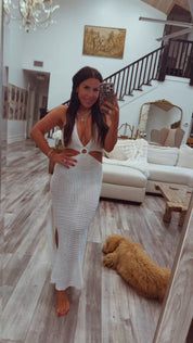 White Long Sassy White Cover Up Dress