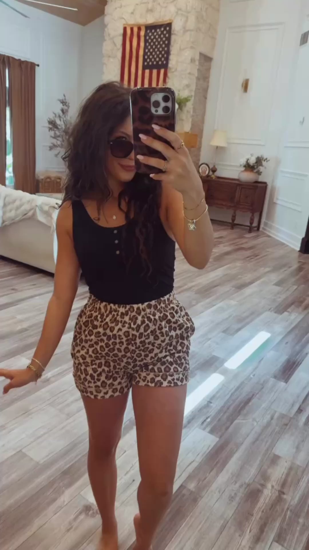 Leopard Lightweight Ribbed Shorts