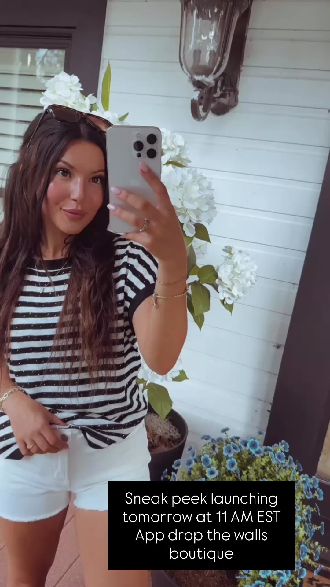 Black and White Striped Top