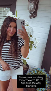 Black and White Striped Top