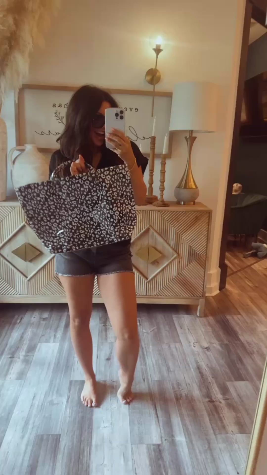 Black Textured Lightweight Top