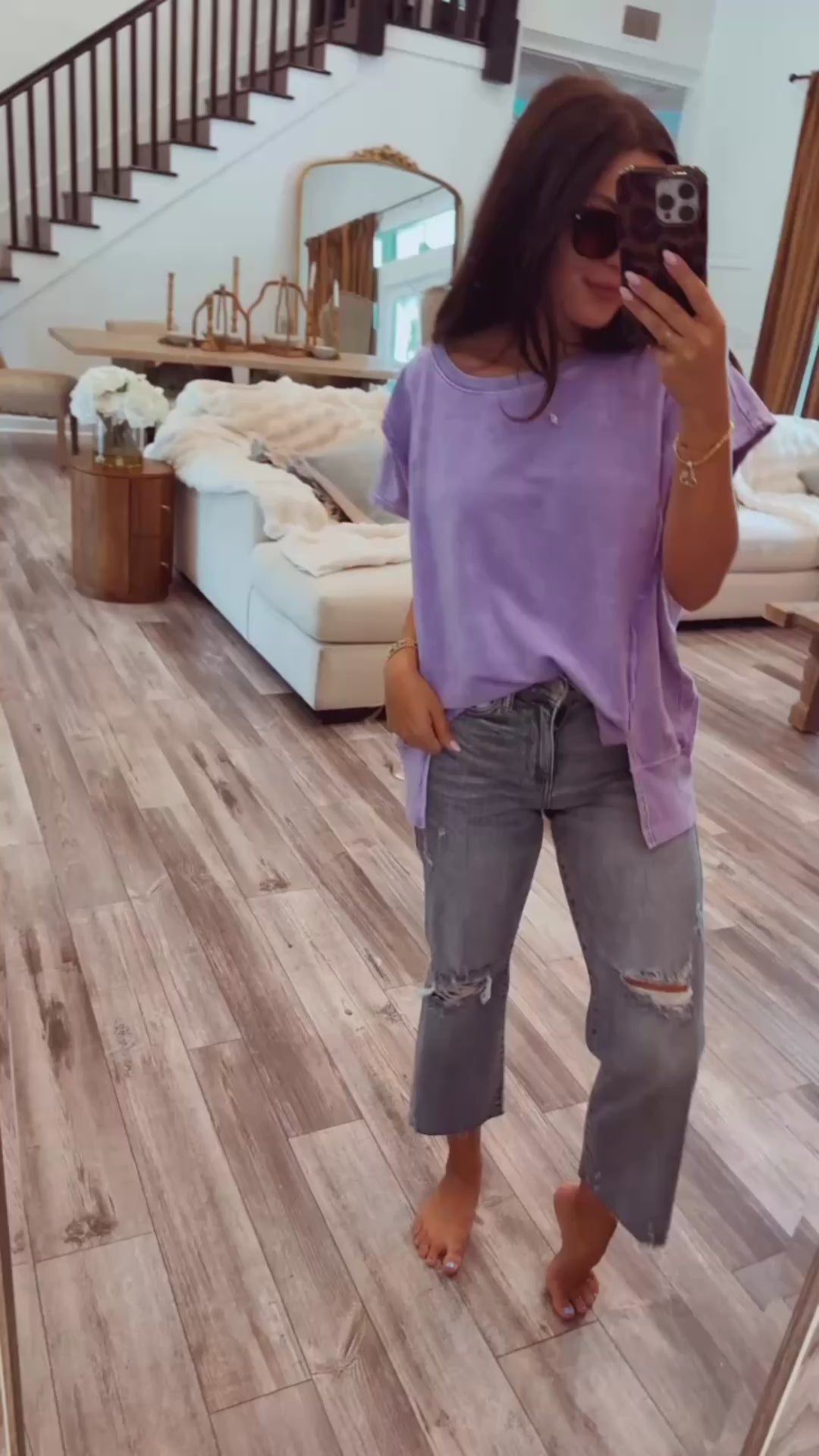 Soft French Terry Purple Acid Wash Top