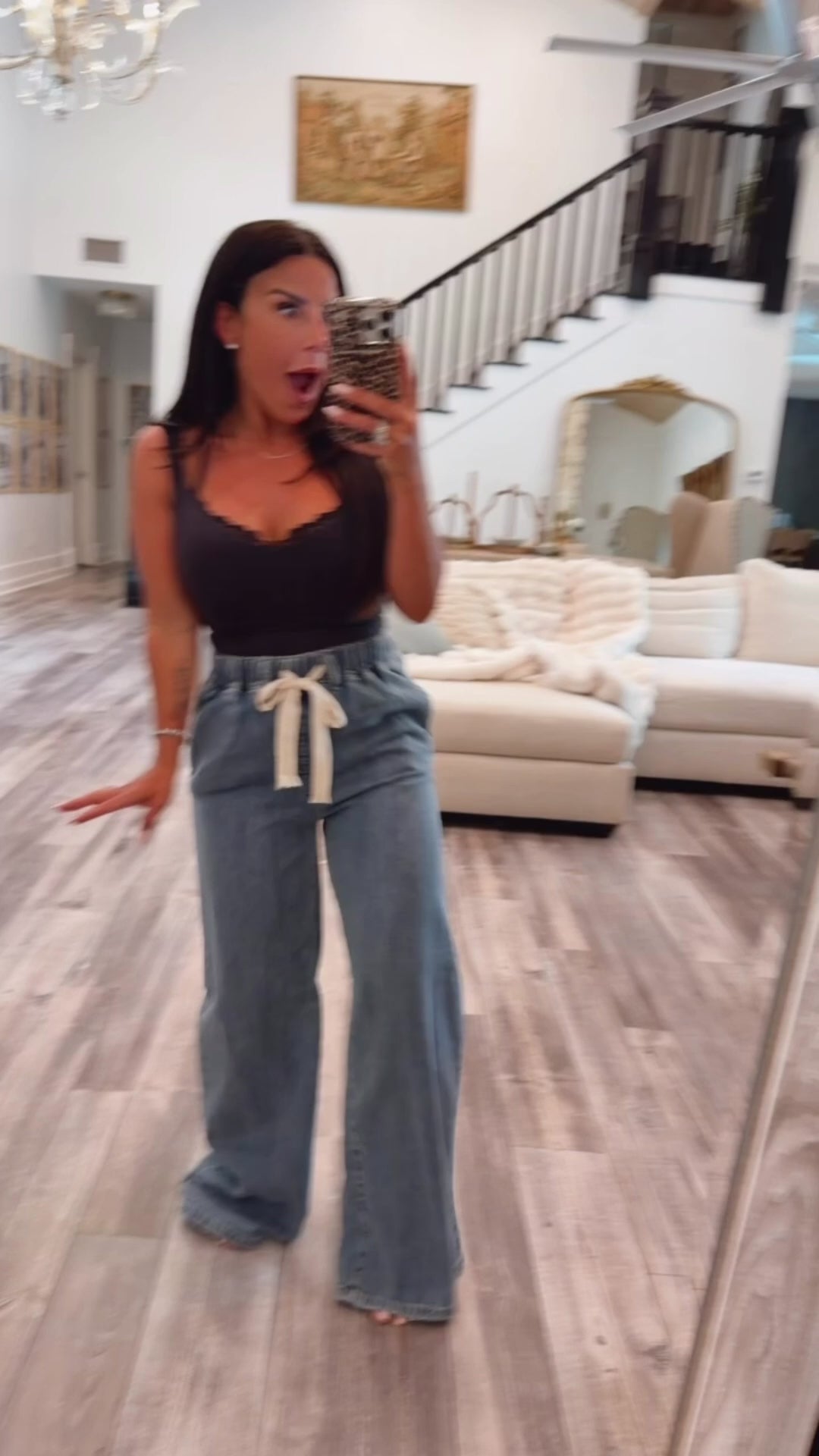 Chic Denim Loose Fit Joggers
