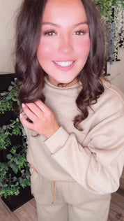 Taupe and Silver Studded Crewneck and Jogger Set