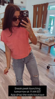 Chic Pink Knit Pocket Top