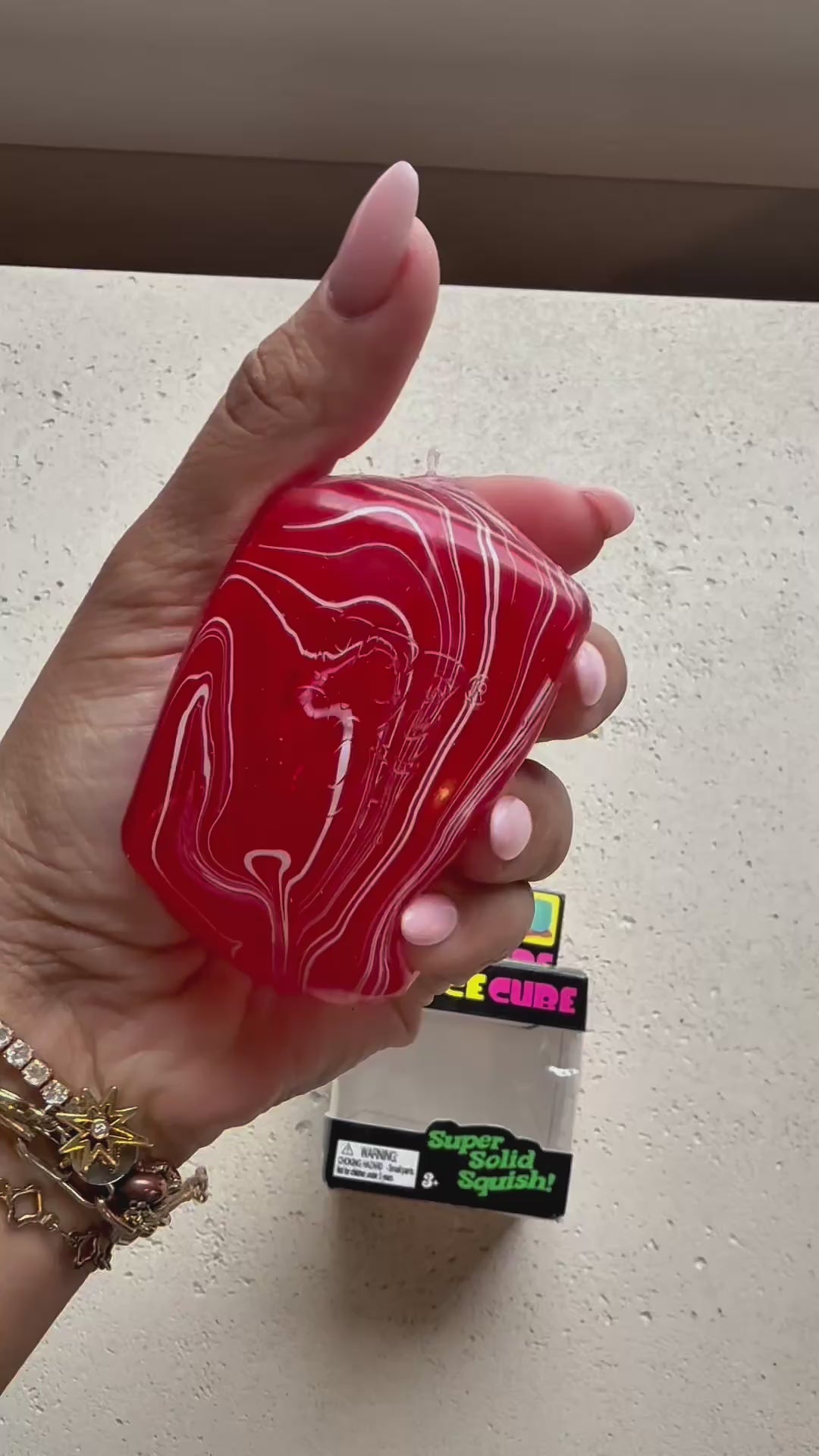 Red And White Swirl Nee Doh Ice Cube