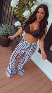 Black Two Piece Bathing Suit With Cover Up Pants
