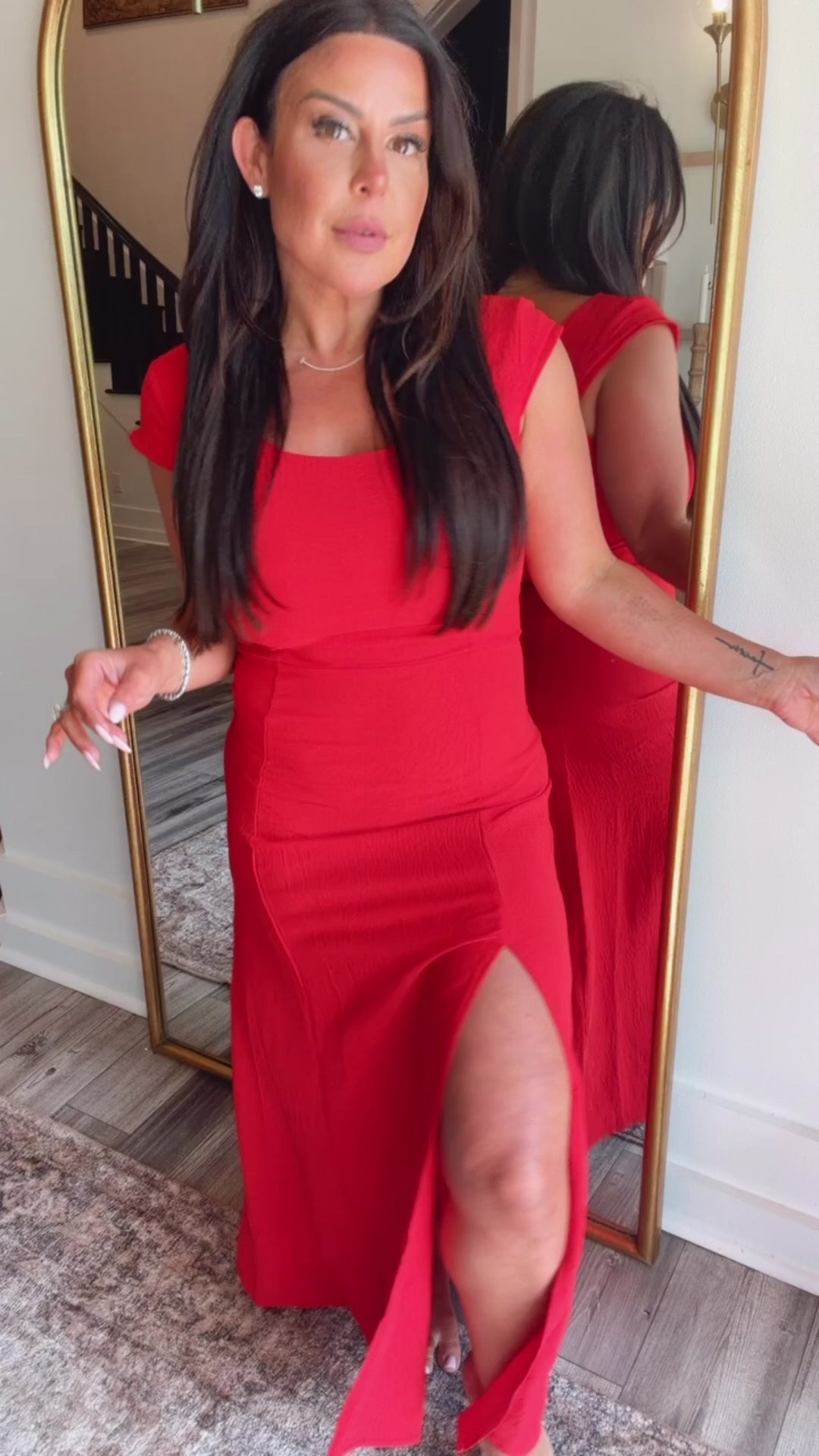 Red Cap Sleeve Maxi Dress   Cozy Co