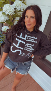 Black Crew Neck Shew Is Me