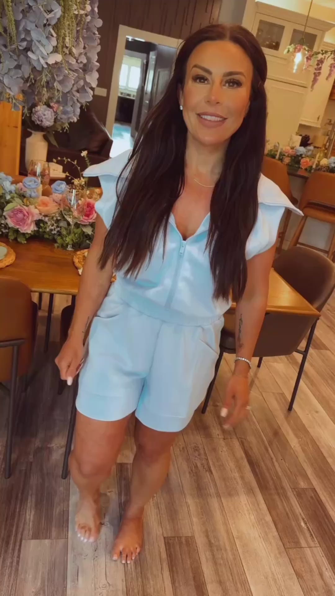 Rae Mode Frost Zip Up Sleeveless Romper