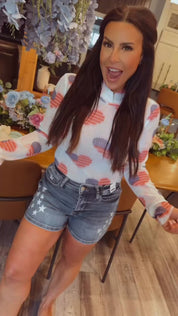 Sassy Americana Mesh Bodysuit