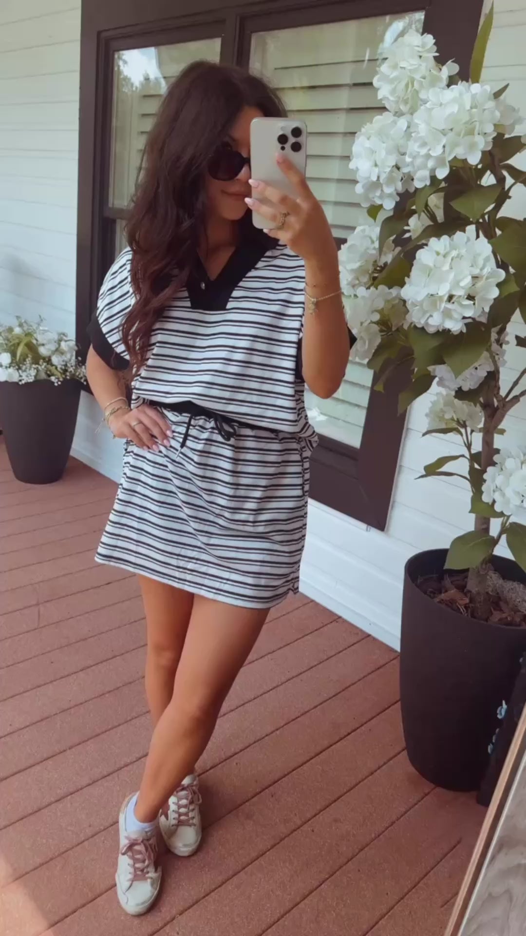 Black And White Chic Athletic Skort and Top Set