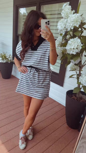 Black And White Chic Athletic Skort and Top Set