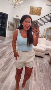 Yelete Baby Blue Seamless Reversible Stonewashed Ribbed Tank