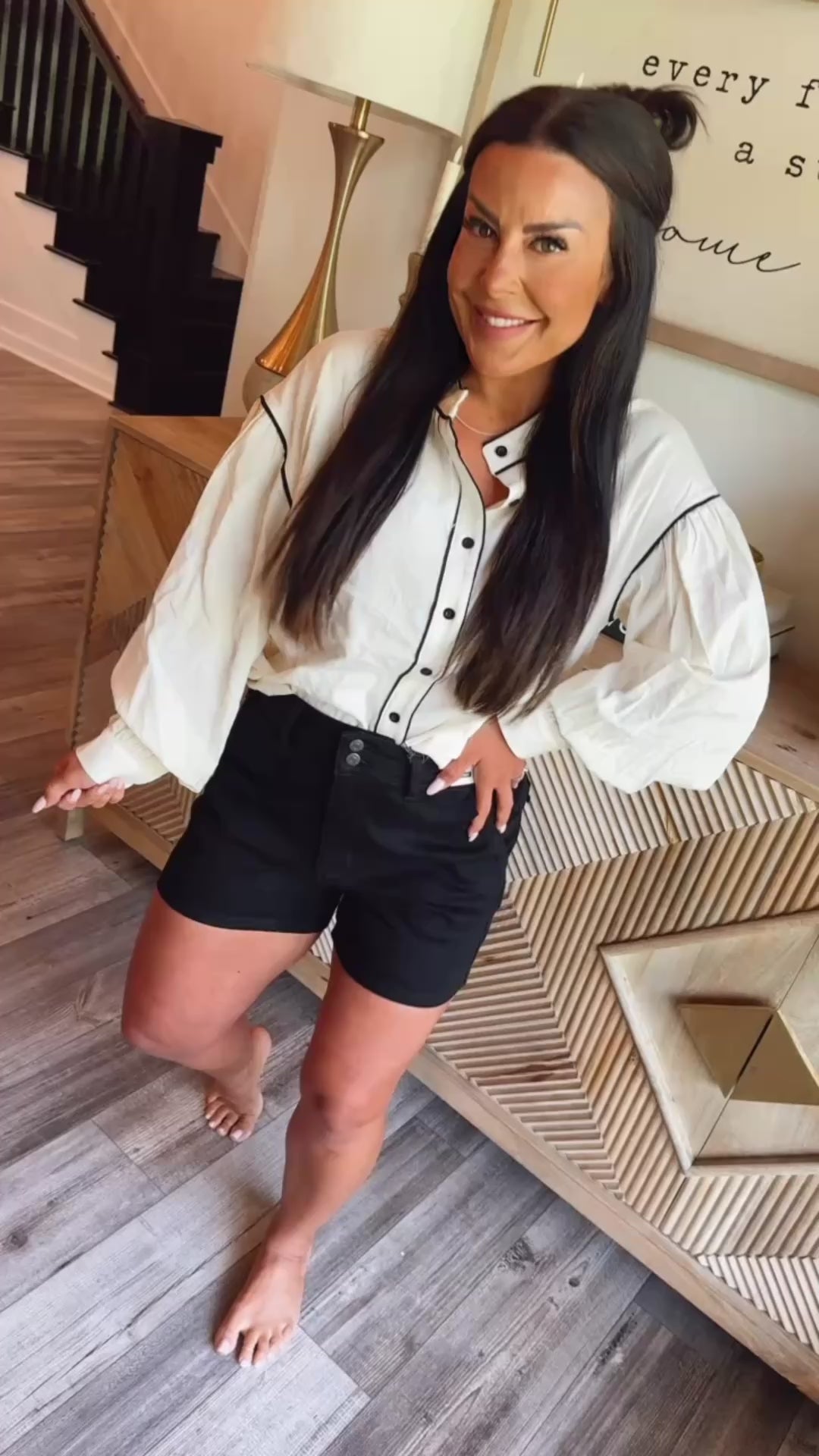 Judy Blue Black High Waist Trouser Shorts