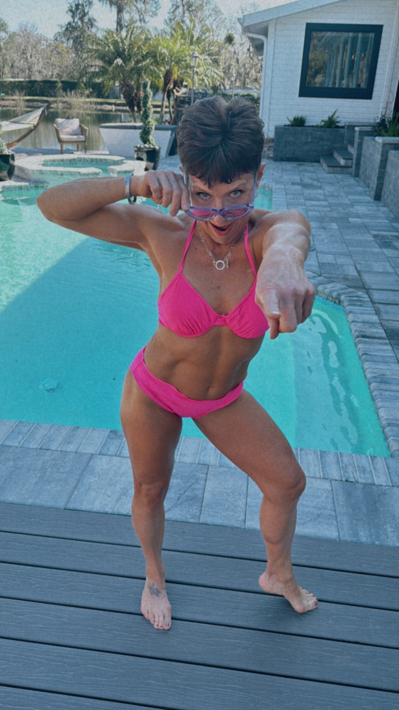 Sassy Hot Pink Scrunch Back Jeaneane's Custom Bathing Suit Bottom