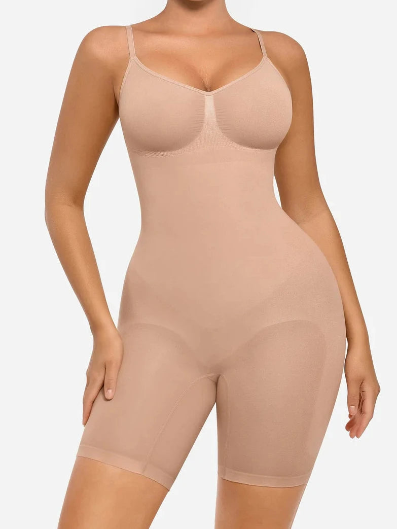 Nude Mid Thigh Butt Lifting Full Body Shapewear Suit