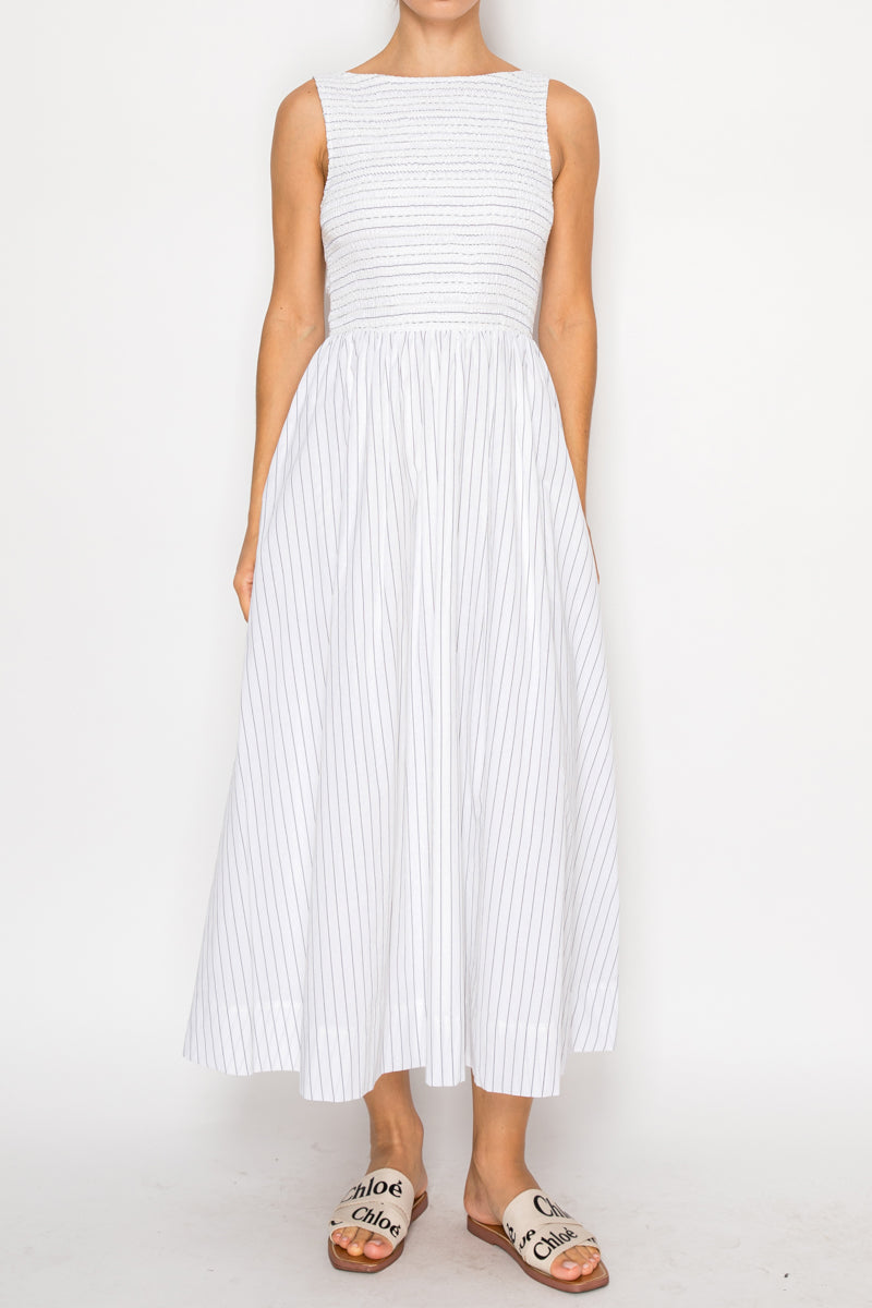 White and Black Woven Maxi Dress Stitch and Co 30a